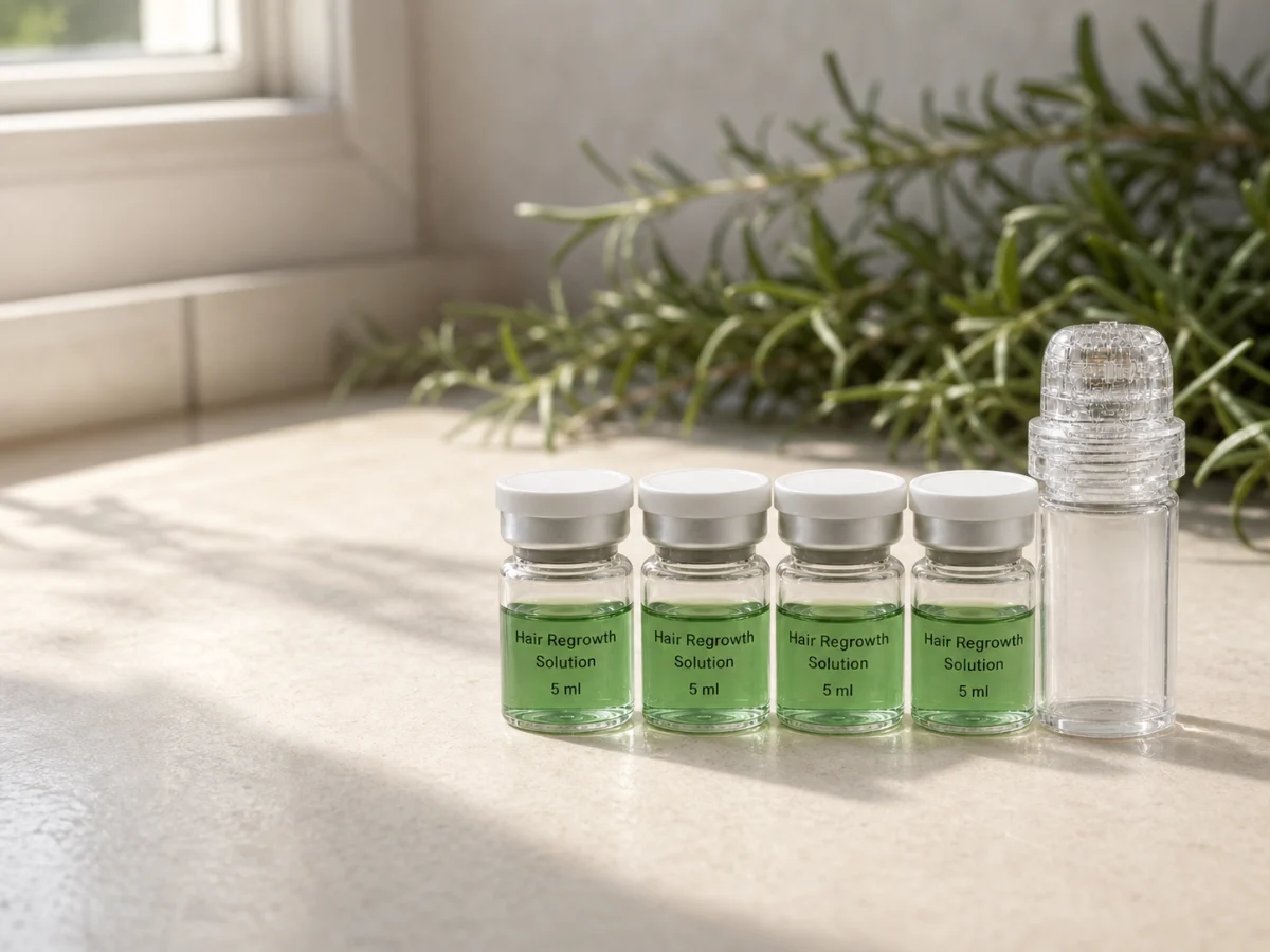The serum ampoules and the microneedle from the kit