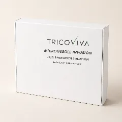 The closed white box of the TricoViva kit